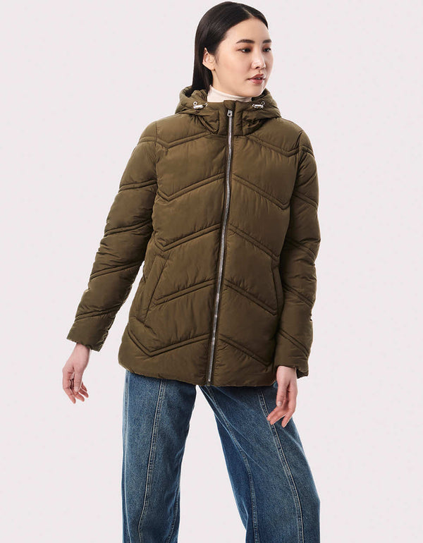 womens chilly puffer jacket that is both comfortable and fashionable with a snug as a bug fit hood