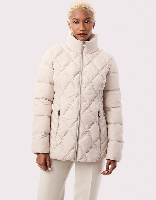 womens eggshells colored high quality outerwear that is functional yet futuristic from bernardo 2023