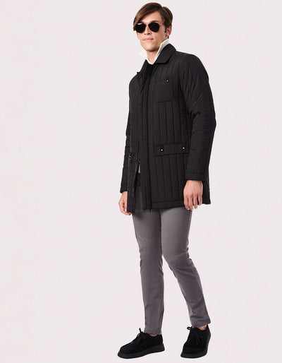 buy this mens puffer jacket has sustainable style thanks to recycled materials and Bernardos Ecoplume insulation used in its design