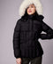bernardo exclusive slim fitting puffer jacket for women winter wear from recycled polyester and cruelty free insulation