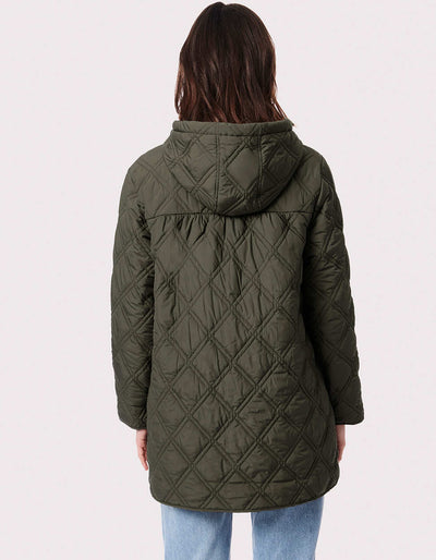 Diamond quilted sales oversized hooded parka