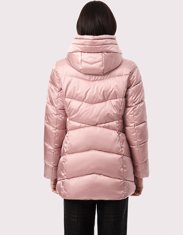 best everyday winter jacket for women in the united states in color pink made by a sustainable eco friendly outerwear store