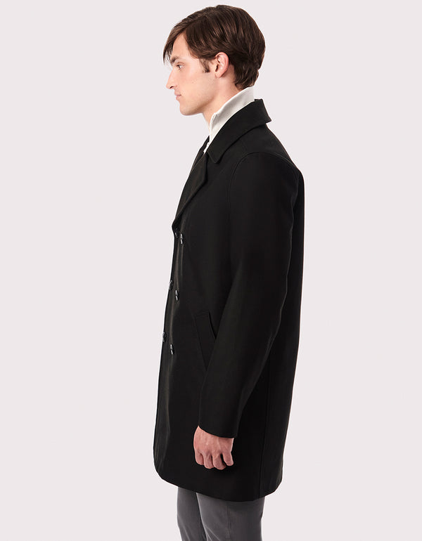 black wool outerwear for men that is comfortable timeless and iconic perfect for any occasion