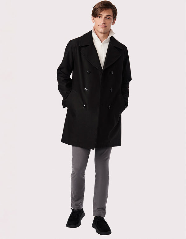 Wool Peacoat for Men this winter season made from 100 percent polyester in a classic mid length fit