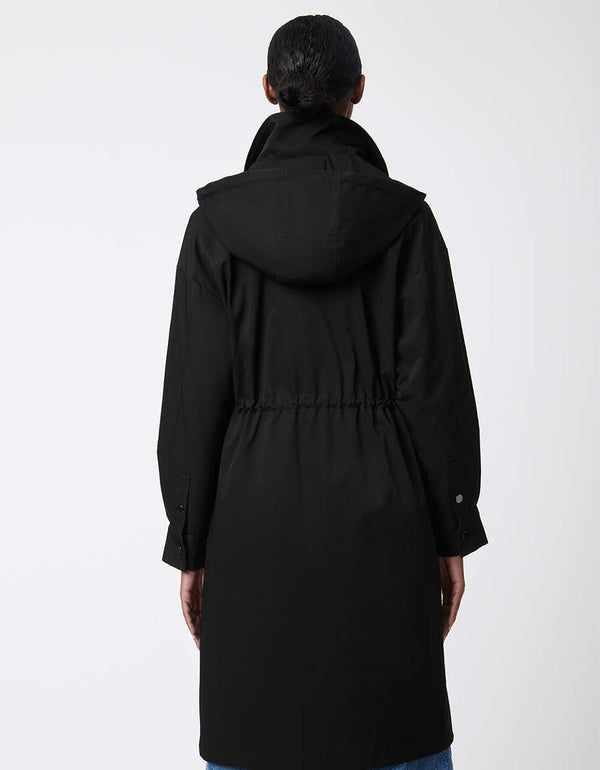 waterproof adjustable hooded trench coat that suits the needs of the every day woman ready to brave the elements