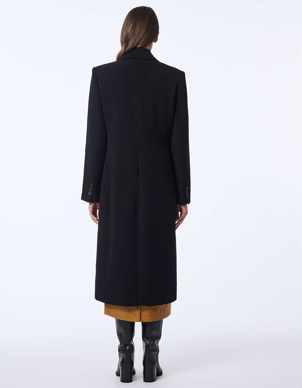 cozy womens wool coat with  classic fit with a sleek calf length design