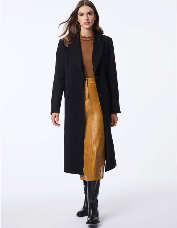 black wool coat for women that gives a polished look