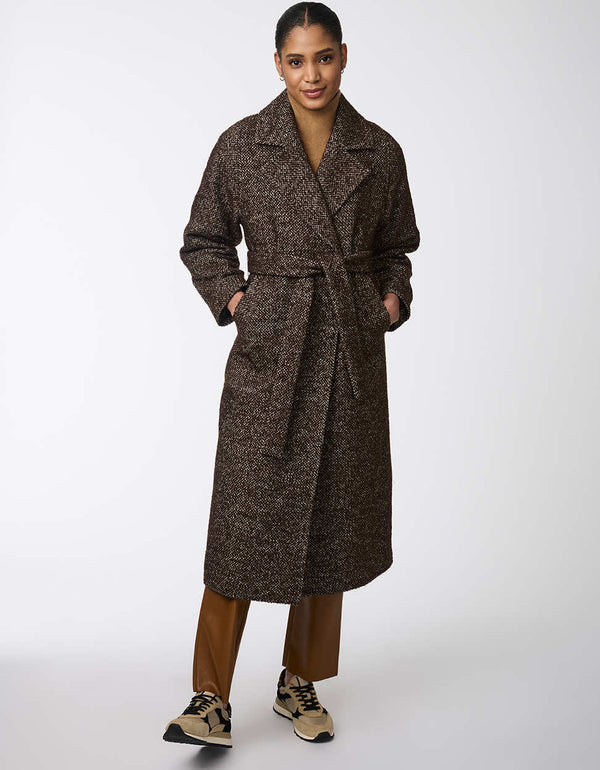 womens wrap wool coat is a modern belted coat style. Featuring a flattering silhouette to create a polished look.