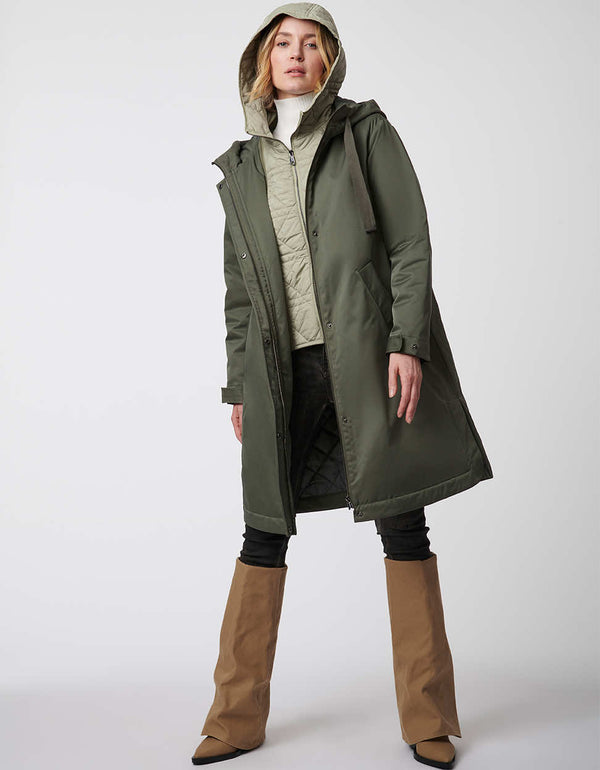 classic utility raincoat perfect for unpredictable weather thanks to its water resistant material and insulation