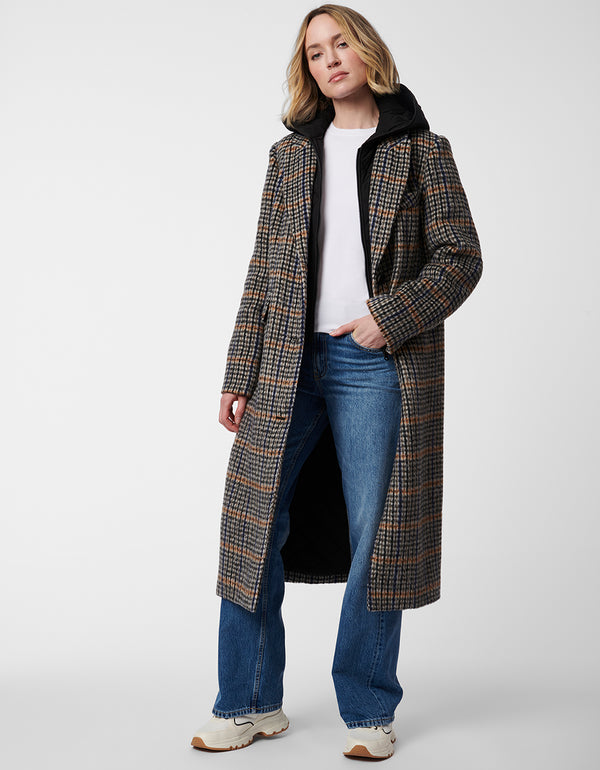 long plaid wool coat is versatile and timeless addition to any wardrobe compatible to any style