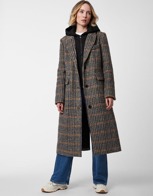 classic timeless piece with edgy print long wool coat perfect for chilly nights and great addition to any wardrobe