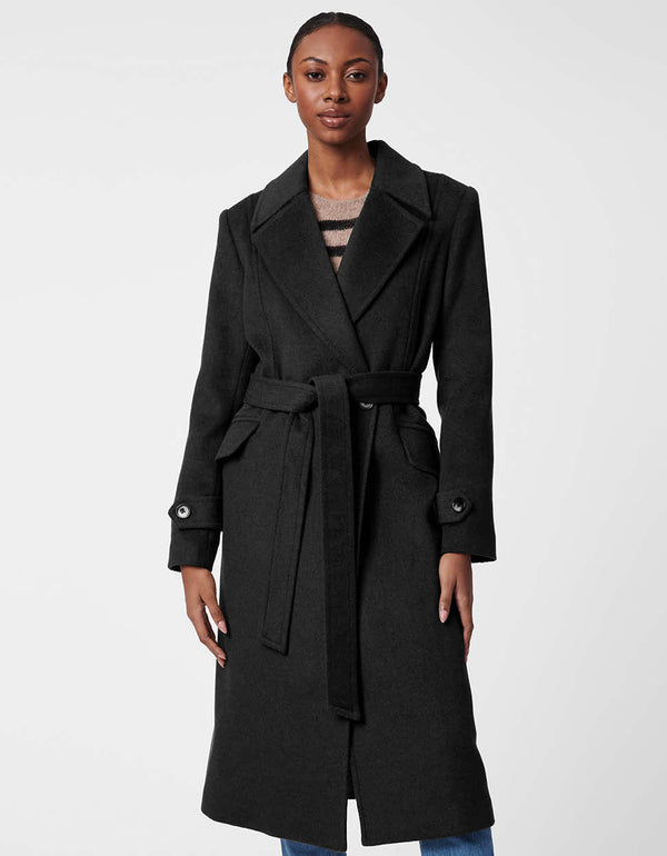 black belted wool coat for women perfect for colder months with its classic and elegant design