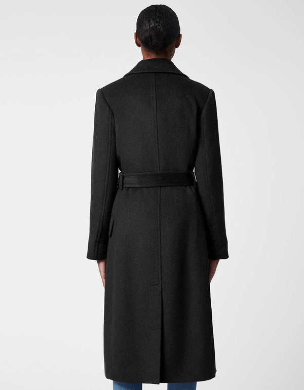 elegant belted wool coat with a tailored fit ideal for adding a touch of sophistication to any winter outfit