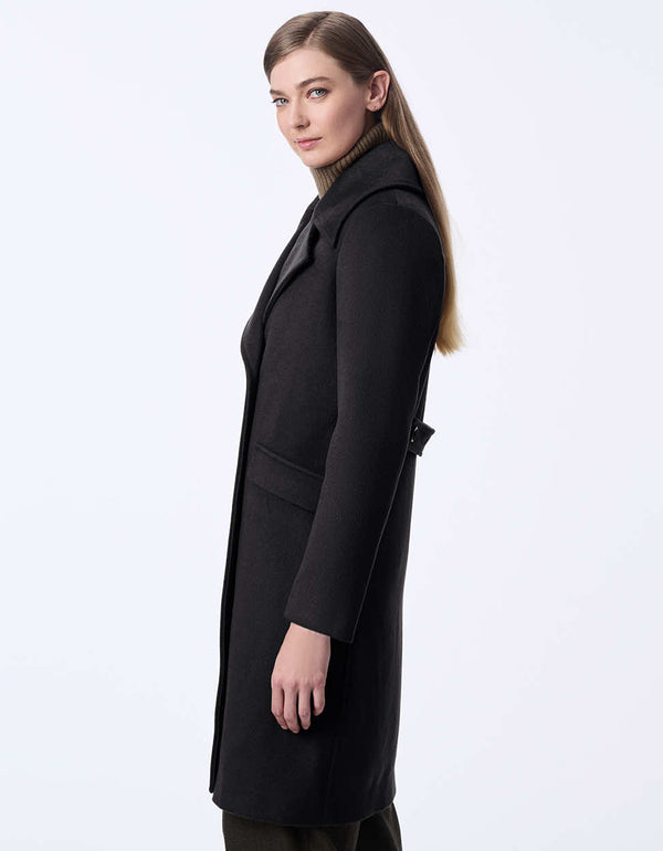 Women's Oversized Wool coat, a thigh-length double-breasted style for sophistication and warmth.