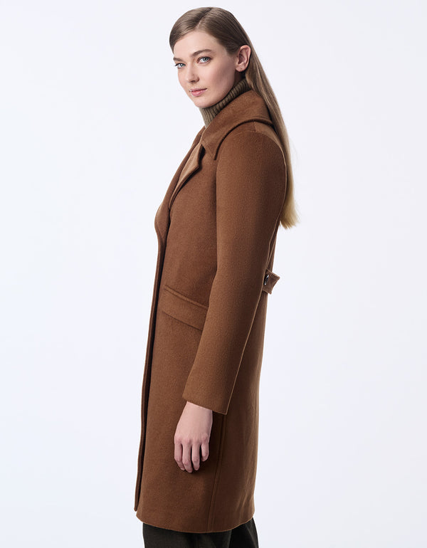 Women's Oversized Wool coat, a thigh-length double-breasted style for sophistication and warmth.