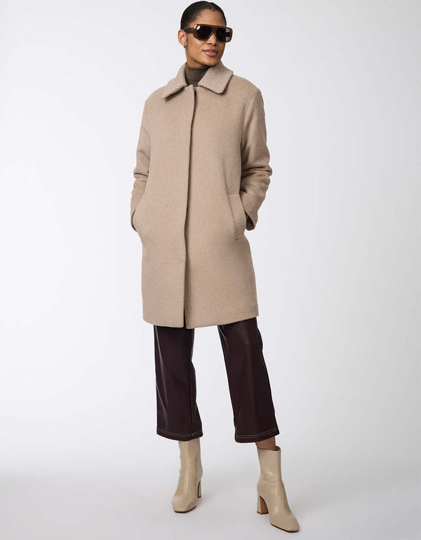 classic fit oatmilk wool coat for women offering timeless elegance and practical warmth in winter