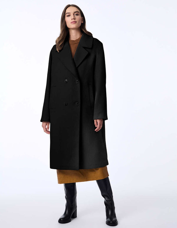 mid length brown classic wool coat for women exudes sophistication and relaxed fit silhouette for any occasion