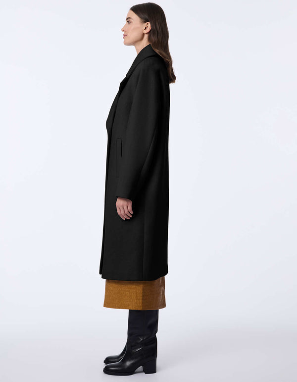 mid length brown classic wool coat for women exudes sophistication and relaxed fit silhouette for any occasion