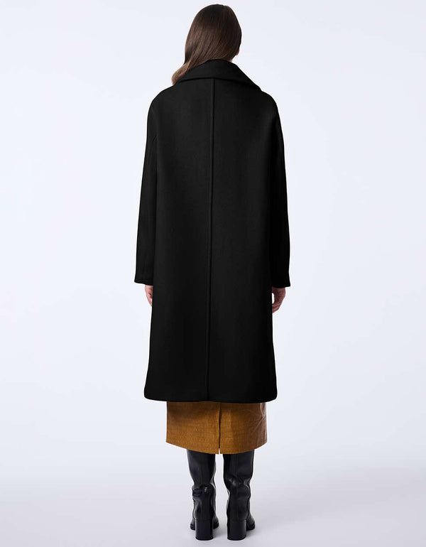 mid length brown classic wool coat for women exudes sophistication and relaxed fit silhouette for any occasion