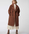 mid length brown classic wool coat for women exudes sophistication and relaxed fit silhouette for any occasion