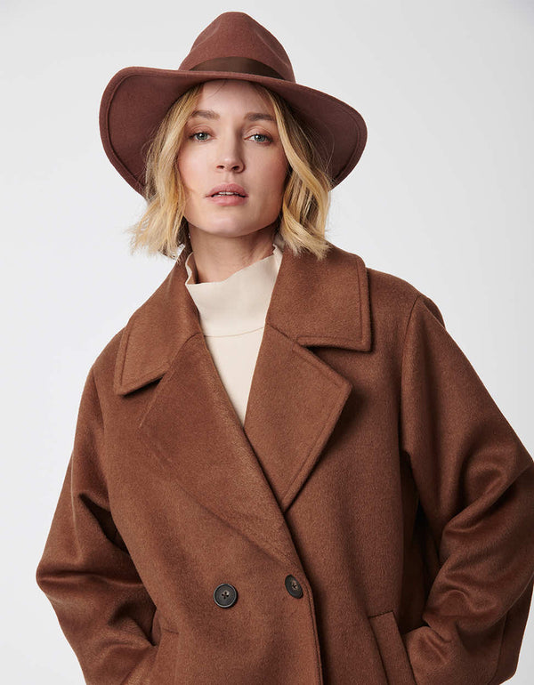 classic heritage mid length wool coat in brown is perfect for any occasion and great addition to your fall wardrobe