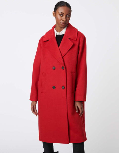 mid length red classic wool coat for women exudes sophistication and relaxed fit silhouette for any occasion