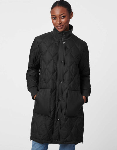 Diamond Stitch Quilted Puffer Jacket Black Bernardo