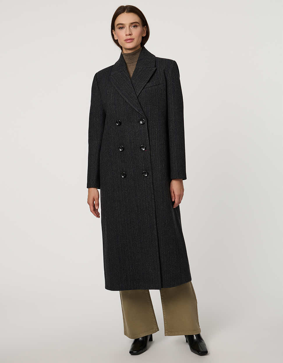 Bernardo Women's Prescott Herringbone Coat - Black - Long Coats Bernardo Women's Prescott Herringbone Coat - Black - Long Coats
