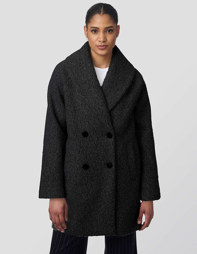 City Retreat Textured Boucle Coat Black Bernardo