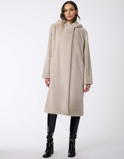 Bernardo hooded faux wrap coat store