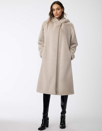 Bernardo hooded faux wrap coat online