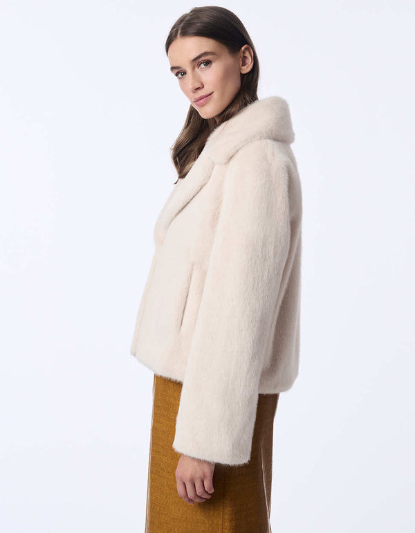 womens white luxe faux fur coat perfect for adding a fashionable yet professional touch to your work wardrobe