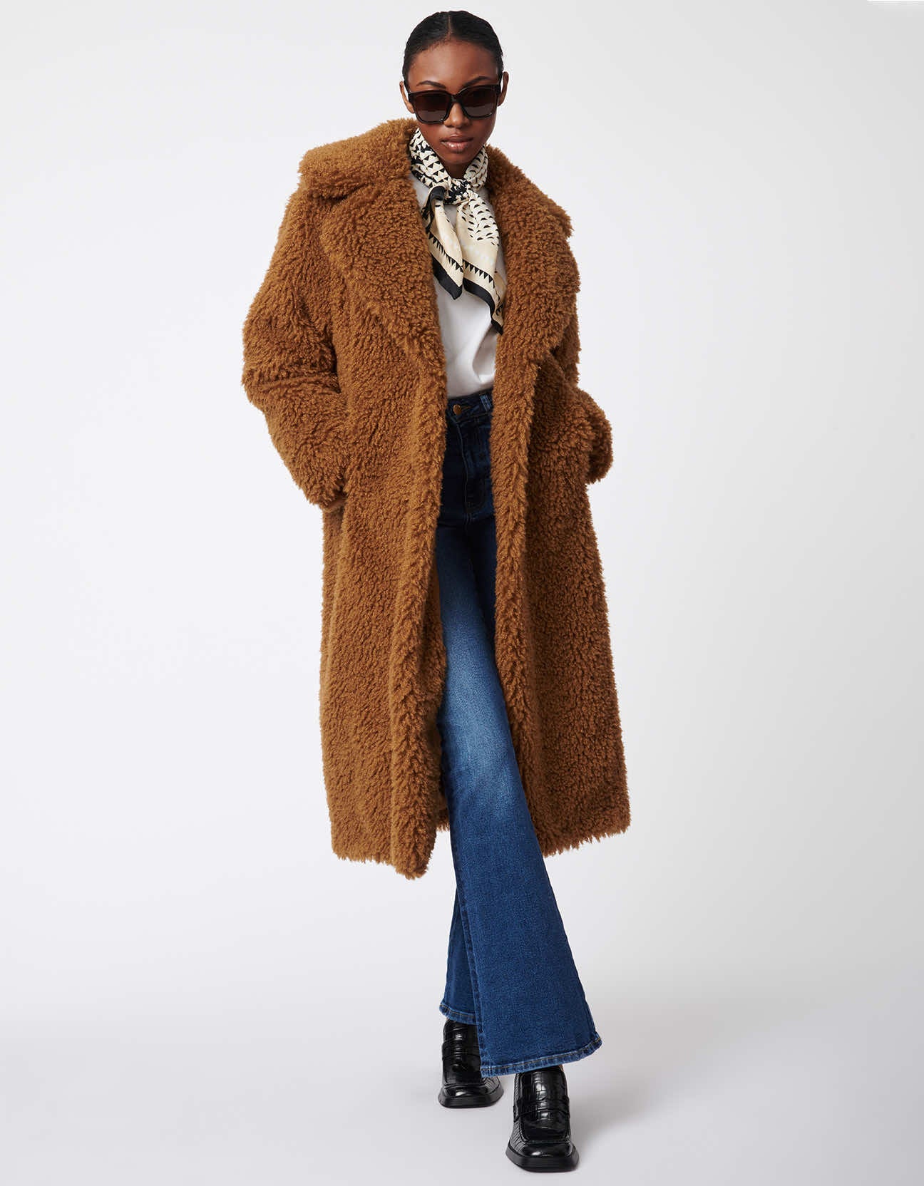 Faux Shearling selling Trench Coat