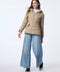 womens sustainable hip length horizon hooded puffer jacket with sleek design and recycled ecoplume insulation