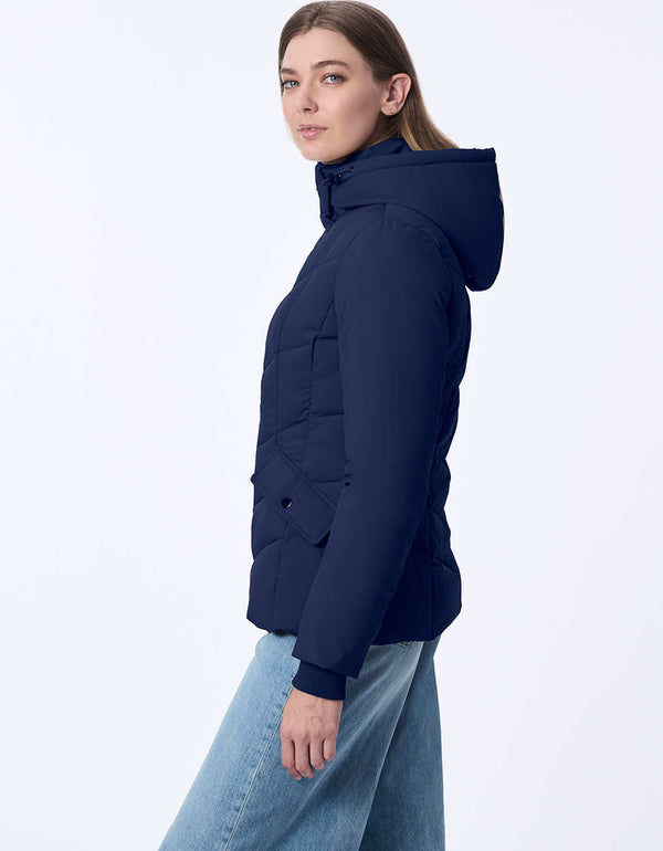 semi fitted puffer jacket for women that is perfect for staying warm and stylish in any weather