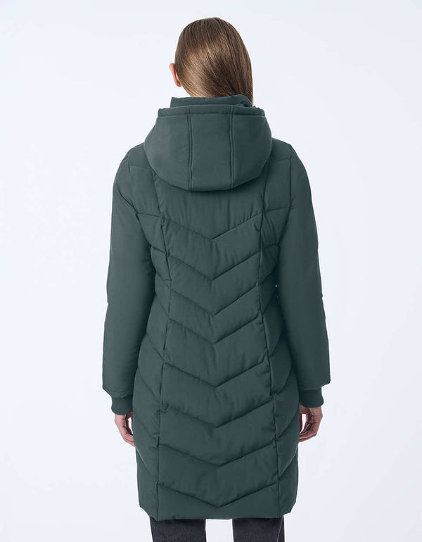 trendy womens grey puffer jacket with cozy insulation and contemporary details perfect for seasonal wear