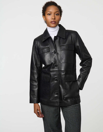 Sinclair Leather Shirt Jacket