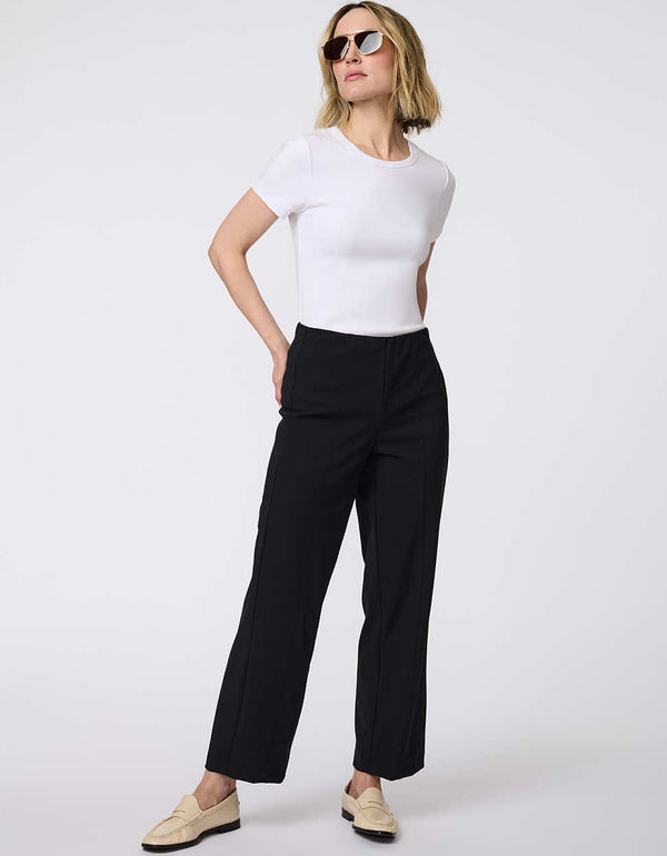 Transit Trouser Pant for women, wide-leg stretch gabardine pants with a polished look and pull-on design for all-day comfort.