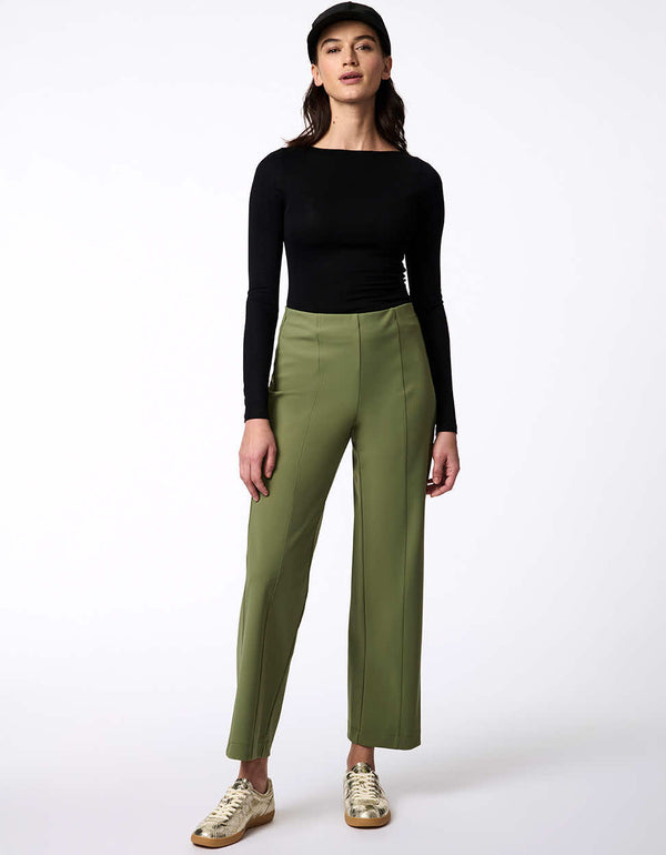 Transit Trouser Pant for women, wide-leg stretch gabardine pants with a polished look and pull-on design for all-day comfort.