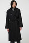 Refined Highgate Trench Coat for women with storm flap and self-belt in a wool-like fabric.