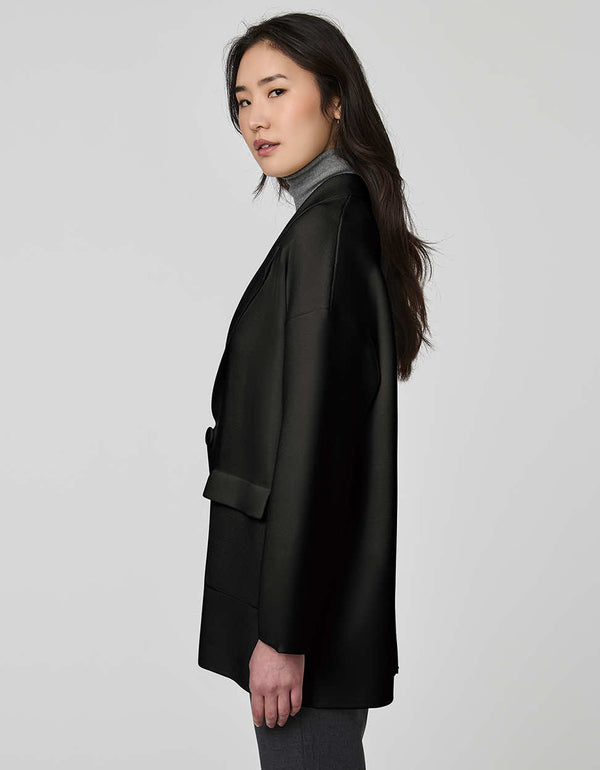 Women's Rowley Knit Blazer with soft knit finish, single-button closure, and patch pockets.