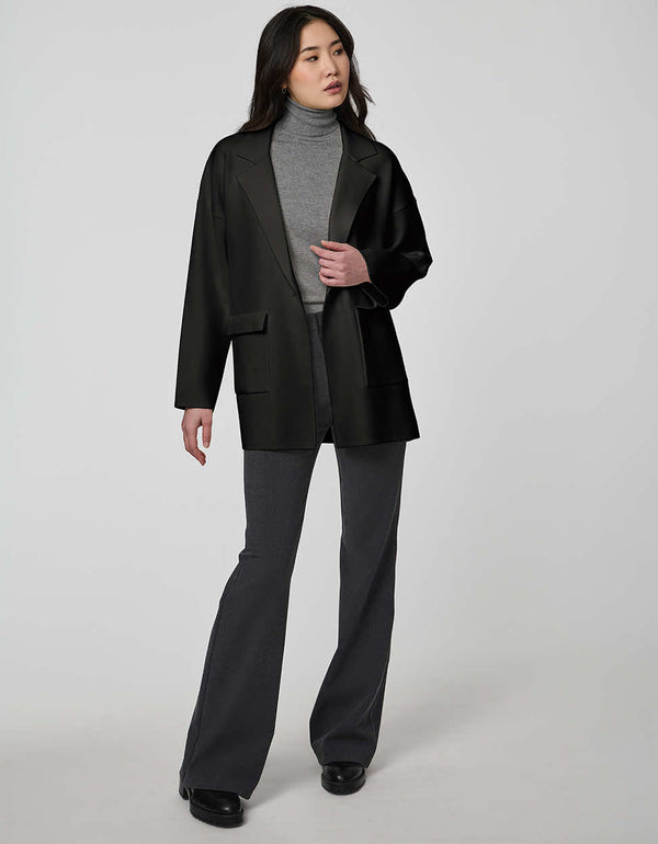 Women's Rowley Knit Blazer with soft knit finish, single-button closure, and patch pockets.