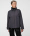 Waist-length water-repellent jacket with roll-away hood and patch pockets, designed for everyday layering.