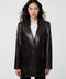 Langston Croc Embossed Blazer in faux leather with polished lapels and single-breasted style.