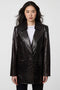 Langston Croc Embossed Blazer in faux leather with polished lapels and single-breasted style.