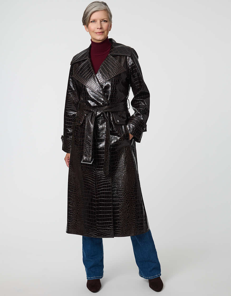 Carrington Embossed Croc Trench