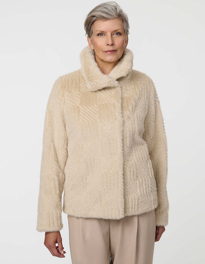 ジャケット・アウター OUNCE base fur collar coat ounce】 Base fur collar coat