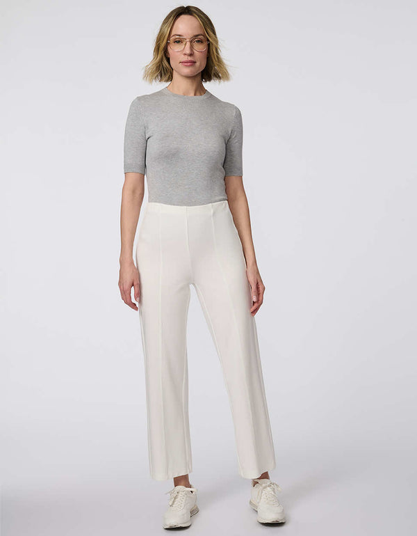 Anywhere Soft Pant for women, cropped straight-leg knit ponti trousers with a pull-on design for easy, polished wear.