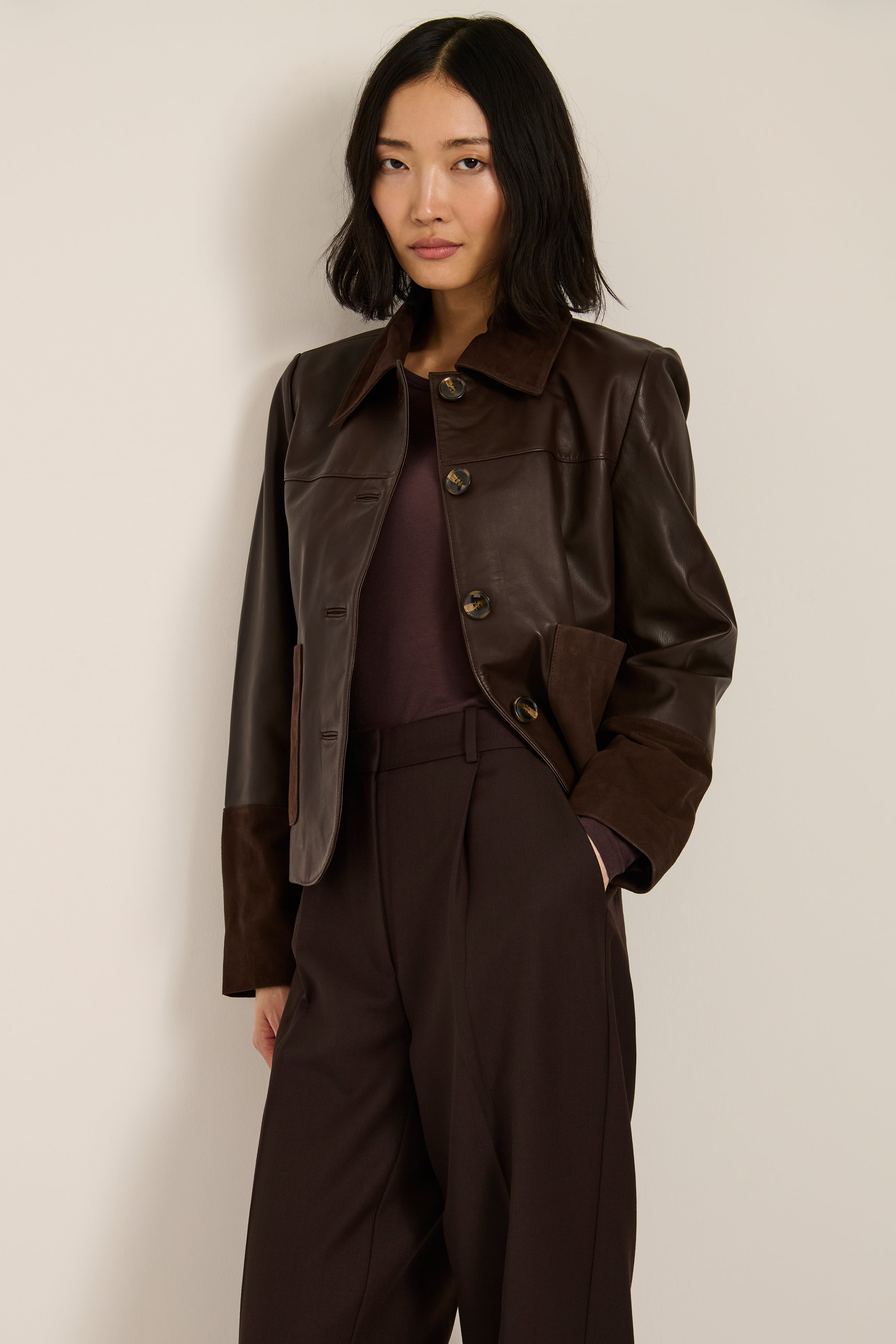 Artisan Suede and Leather Barn Jacket – Bernardo