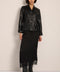Women's genuine leather blazer with button-front closure and front patch pockets